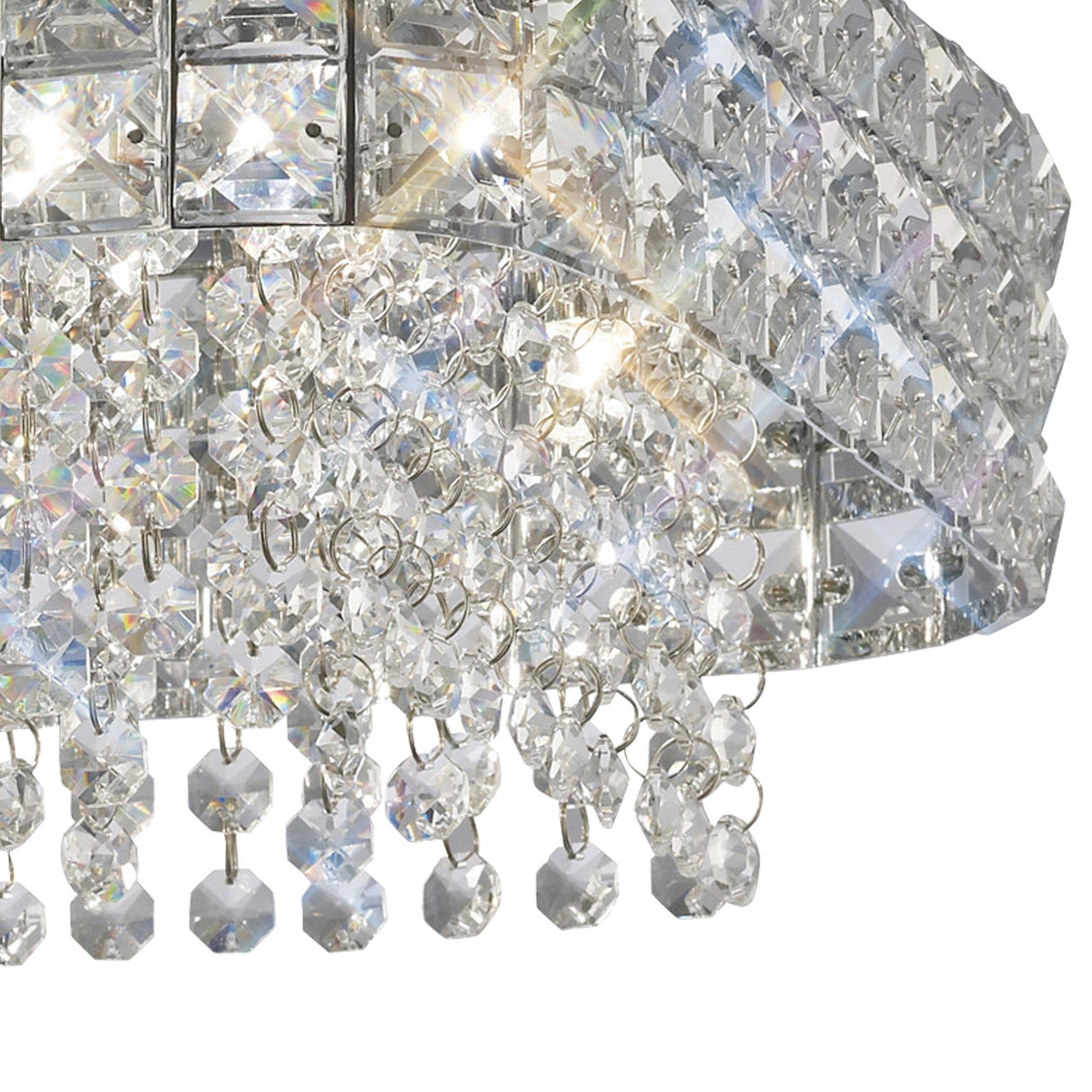 Edison 4 Light Crystal Flush Ceiling Light - Polished Chrome