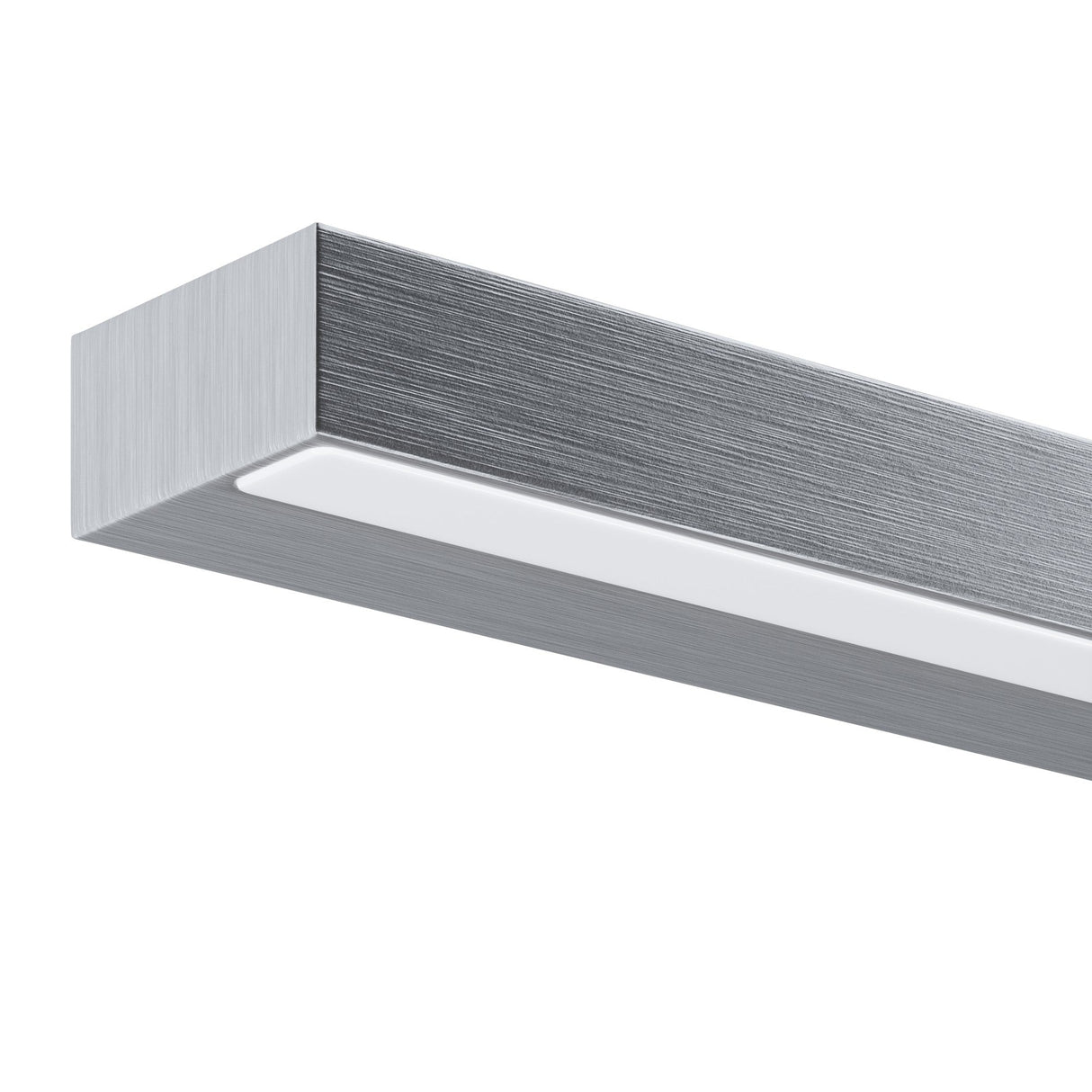 A close-up of the Orion LED Picture Light 9W 4000K showcases its modern rectangular design with a brushed finish. Featuring an energy-efficient LED strip in silver and white, it combines clean lines with style and sustainability.
