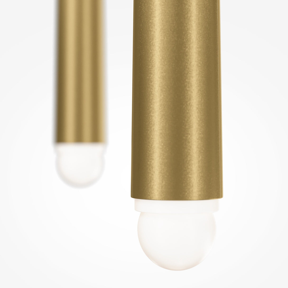 Close-up of Cascade LED Cluster Pendant Light in Brass, focusing on its cluster formation and modern aesthetic.