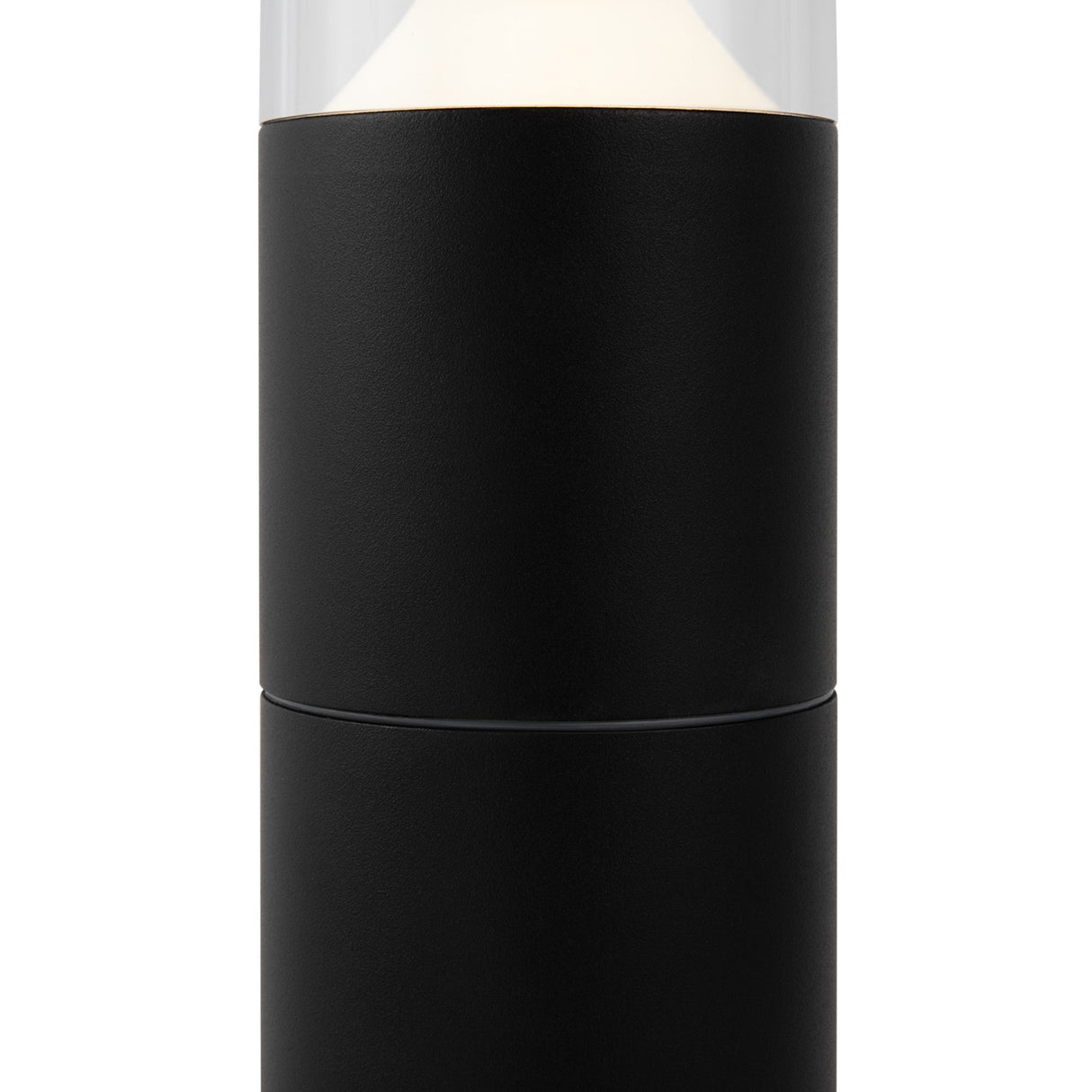 Element view of Koln LED Bollard Light in Black, highlighting its sturdy, minimalist design suited for outdoor lighting.