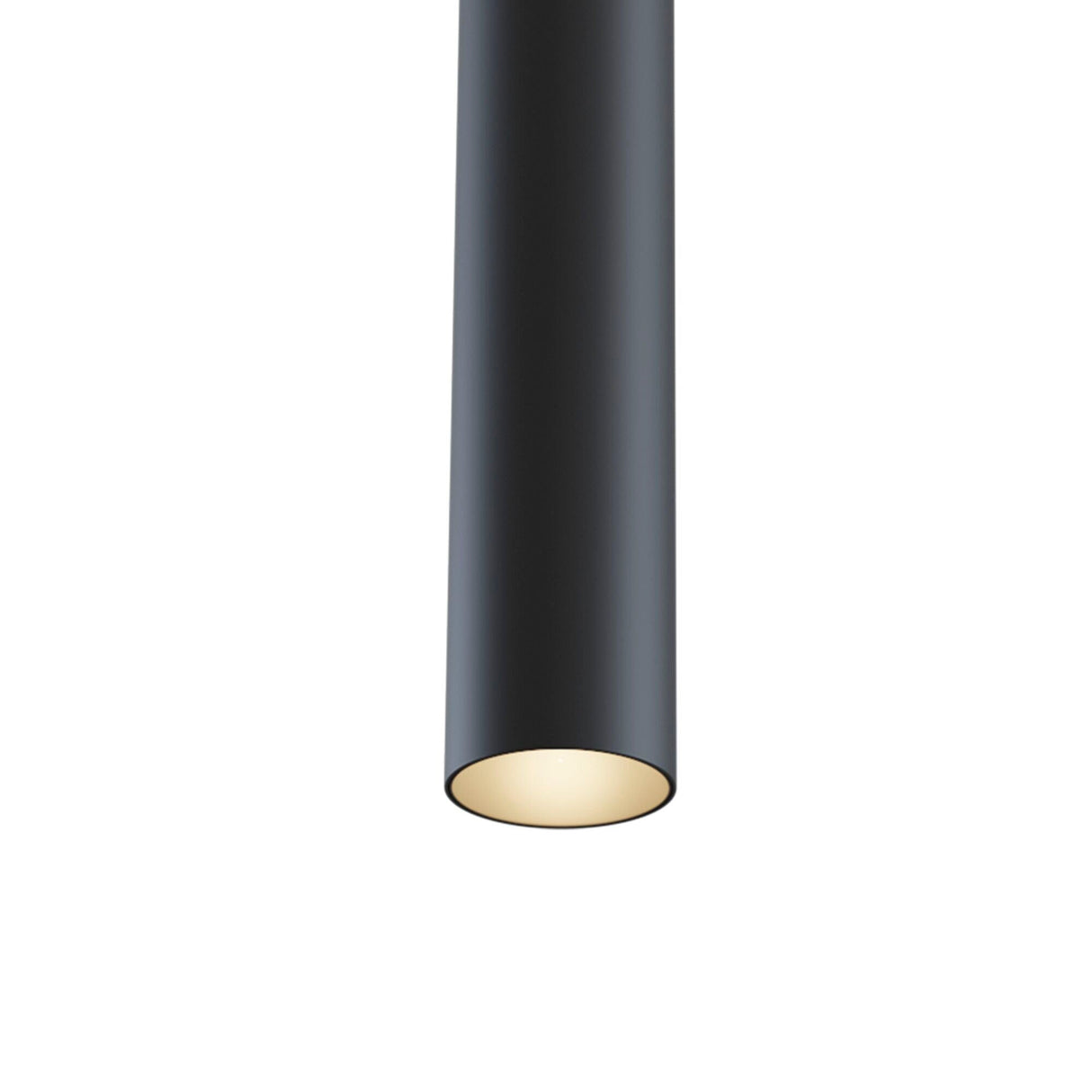 Close-up of Focus LED S35 Magnetic Track Pendant Light in black, emphasizing its minimalist design and magnetic compatibility