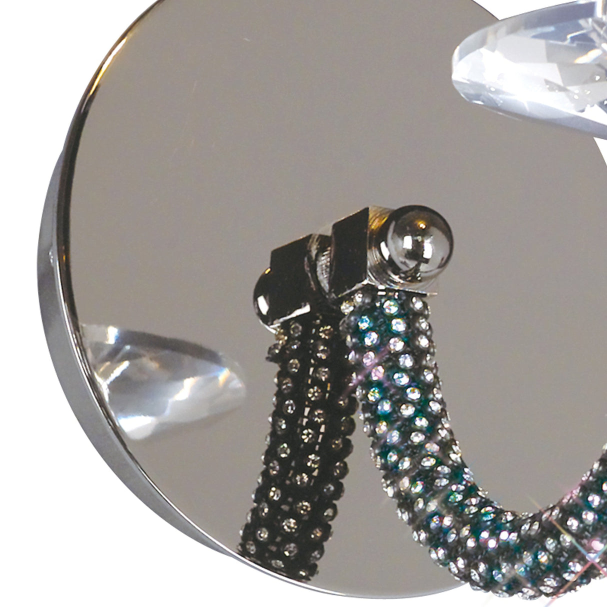 Elena 1 Light Crystal Wall Light With Switch - Black Chrome