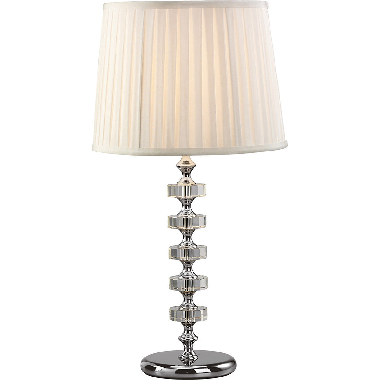 Elenor 1 Light Crystal Table Lamp - Silver (Without Shade)