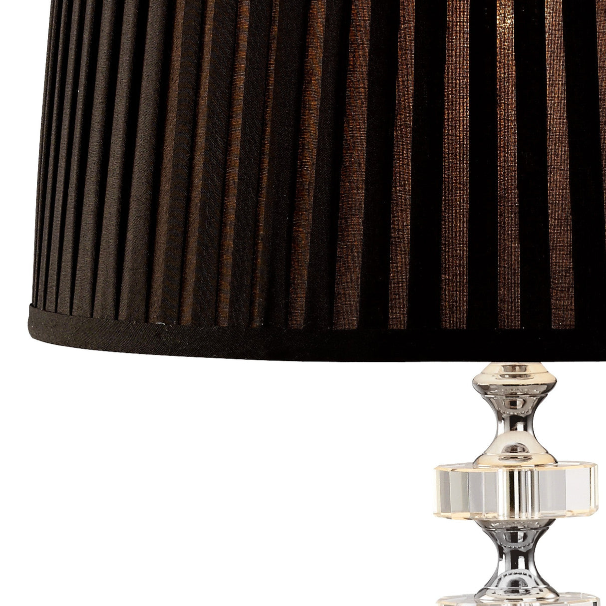 Elenor 1 Light Crystal Table Lamp - Silver (Without Shade)