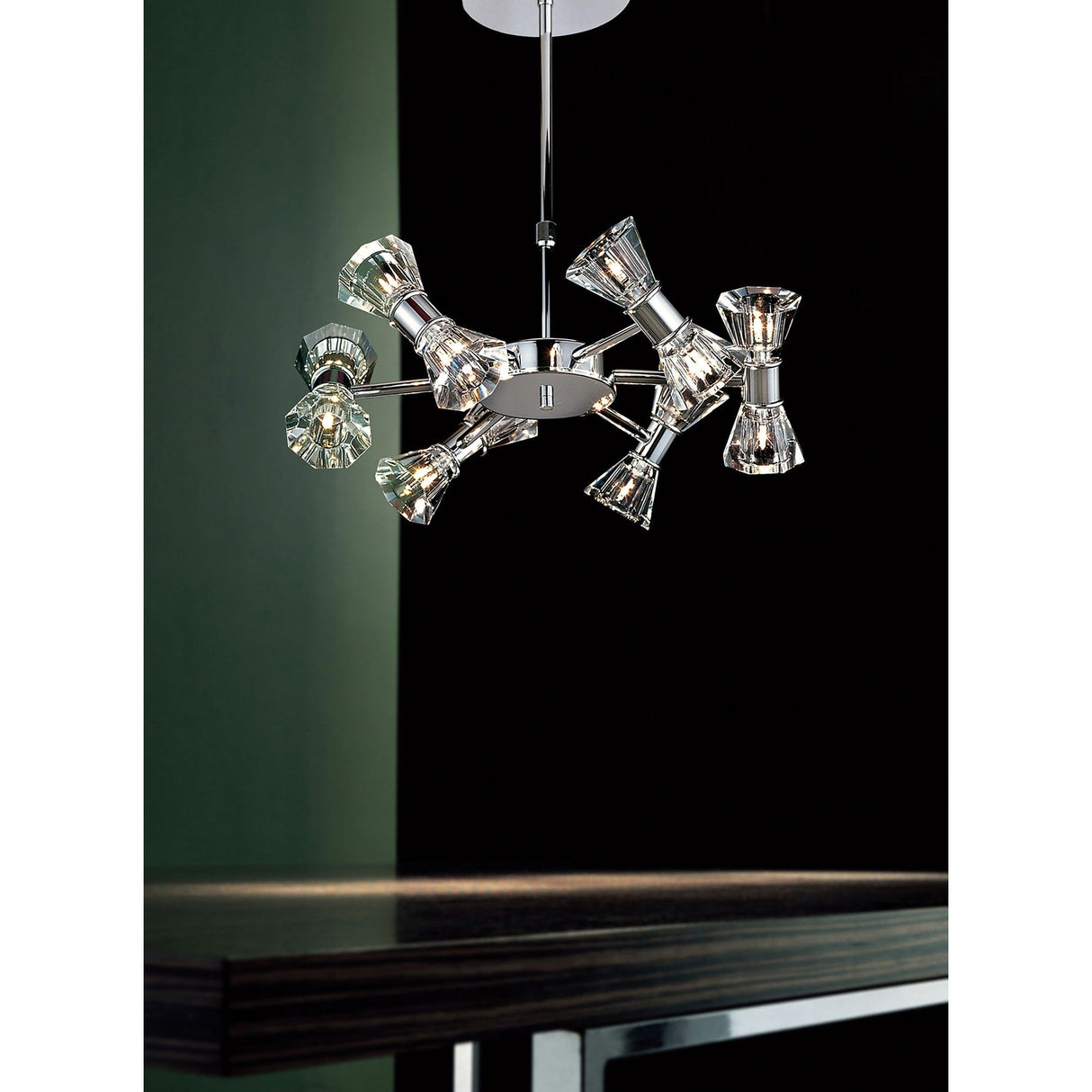 Elisa Round 12 Light Semi-Flush Ceiling Light - Polished Chrome