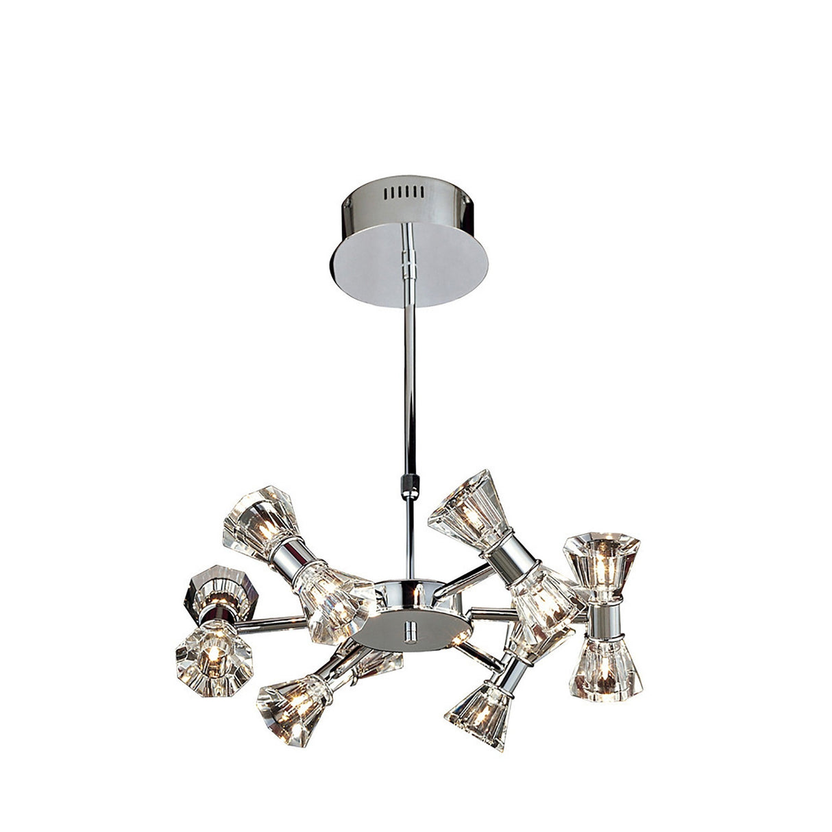 Elisa Round 12 Light Semi-Flush Ceiling Light - Polished Chrome