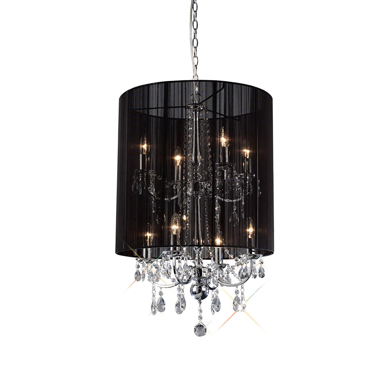 Ella 8 Light Crystal Pendant Light – Black