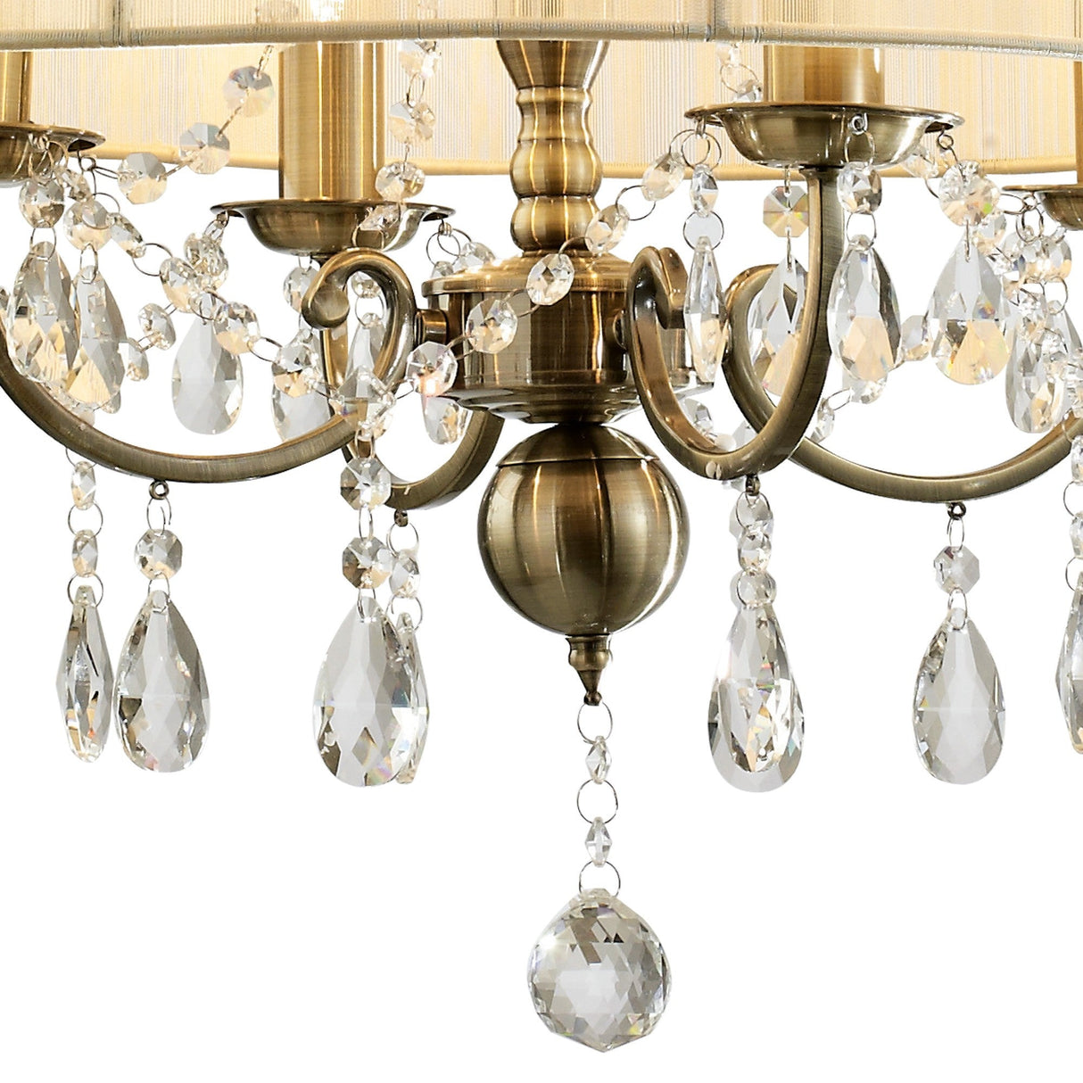 Ella 8 Light Crystal Pendant Light – Ivory Cream