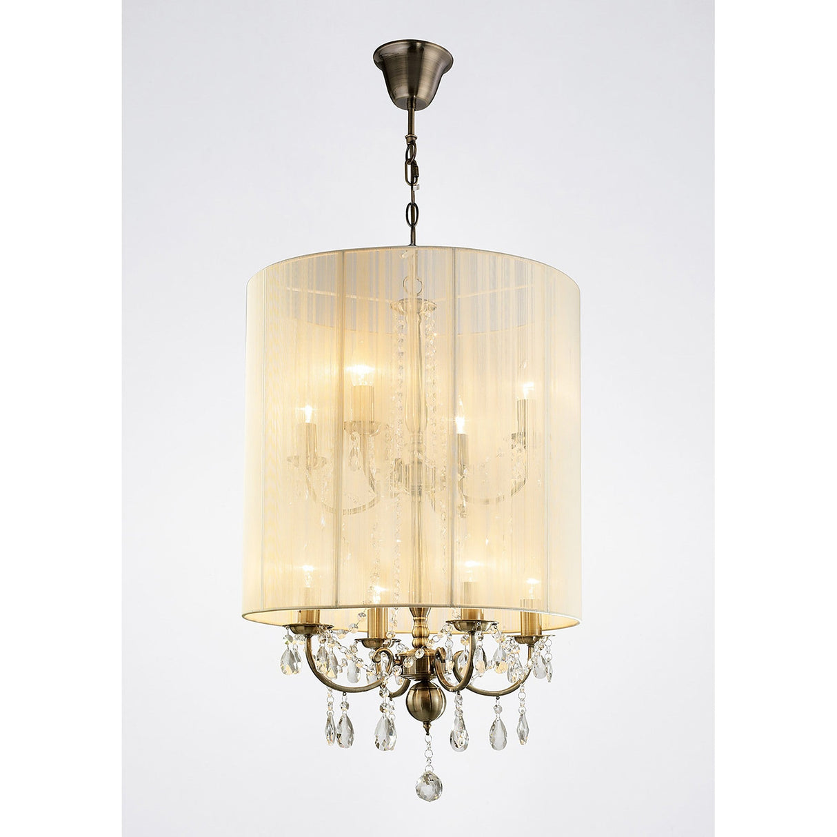 Ella 8 Light Crystal Pendant Light – Ivory Cream