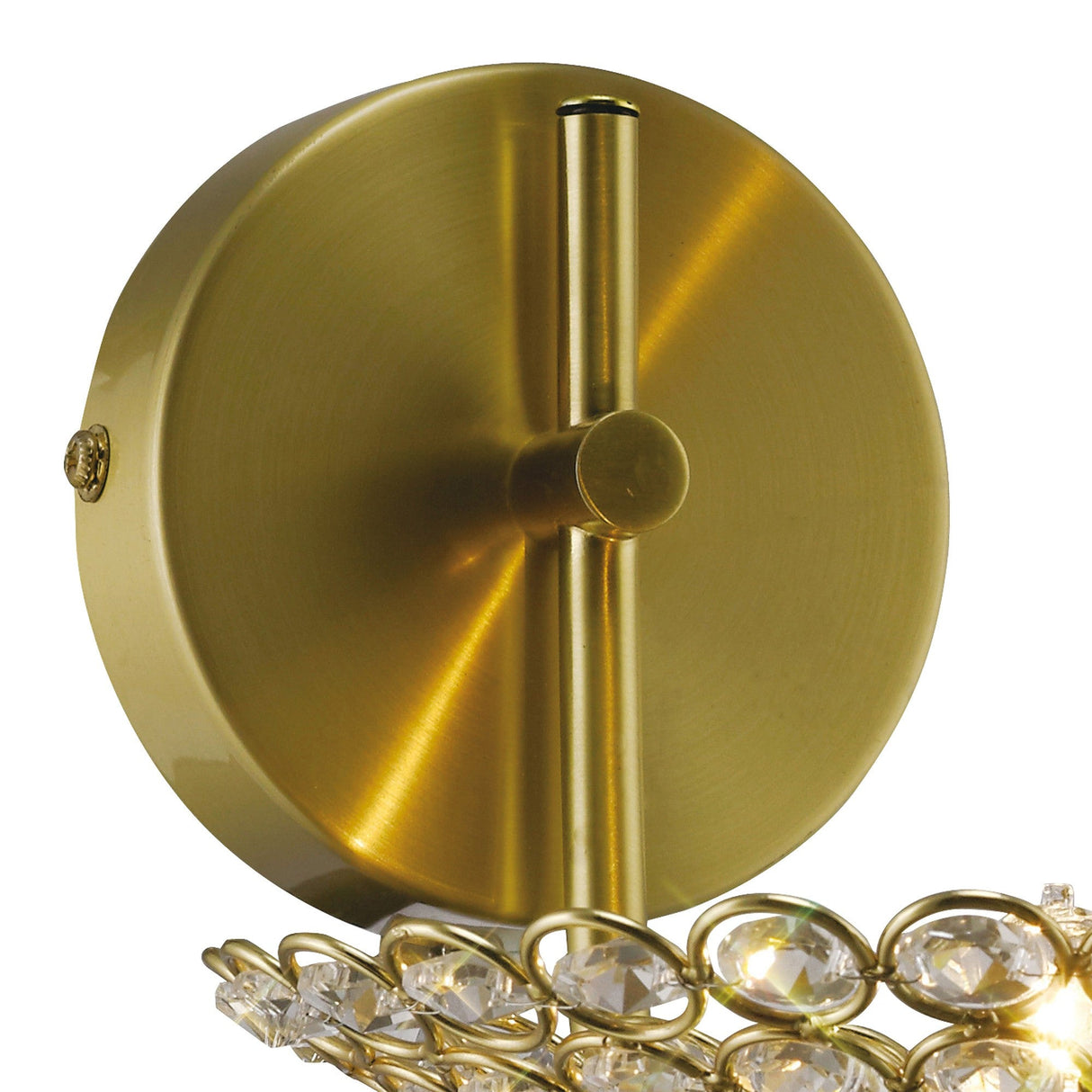 Ellen 1 Light Crystal Wall Light - Satin Brass