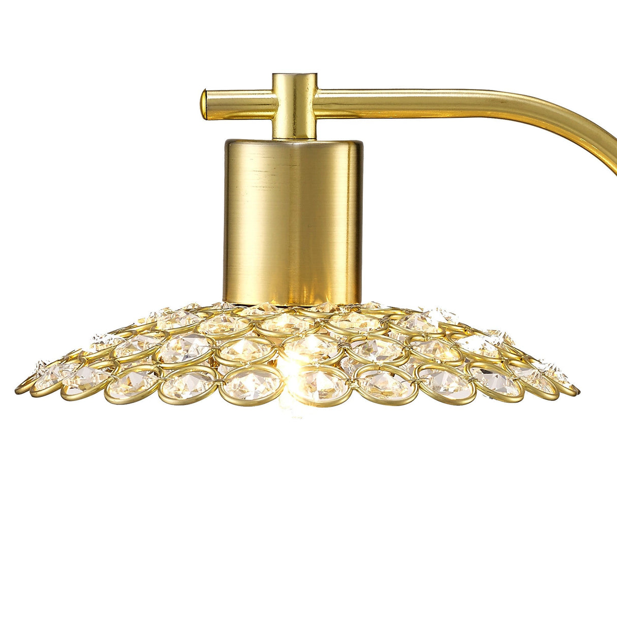 Ellen 1 Light Crystal Table Lamp - Satin Brass