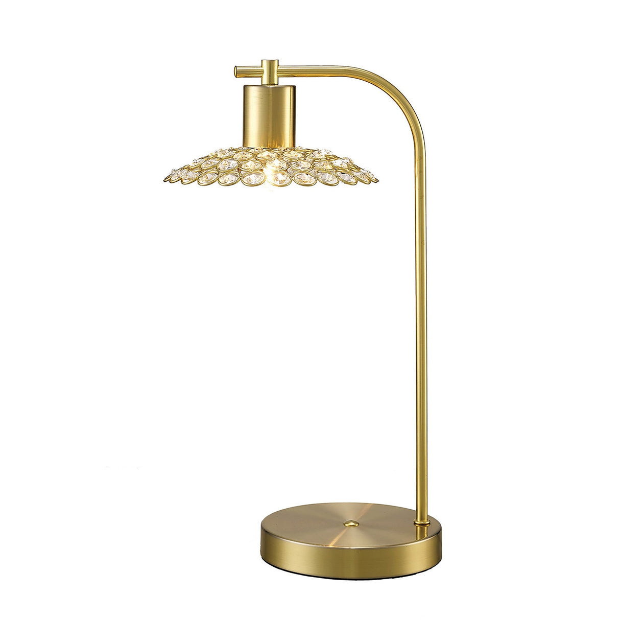 Ellen 1 Light Crystal Table Lamp - Satin Brass