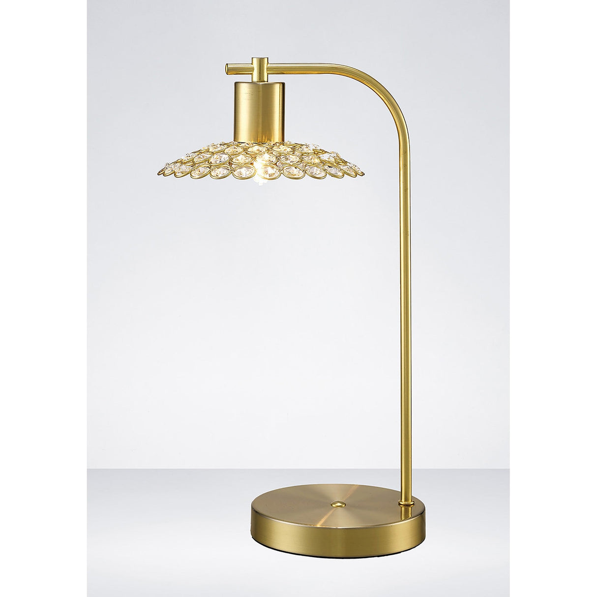 Ellen 1 Light Crystal Table Lamp - Satin Brass