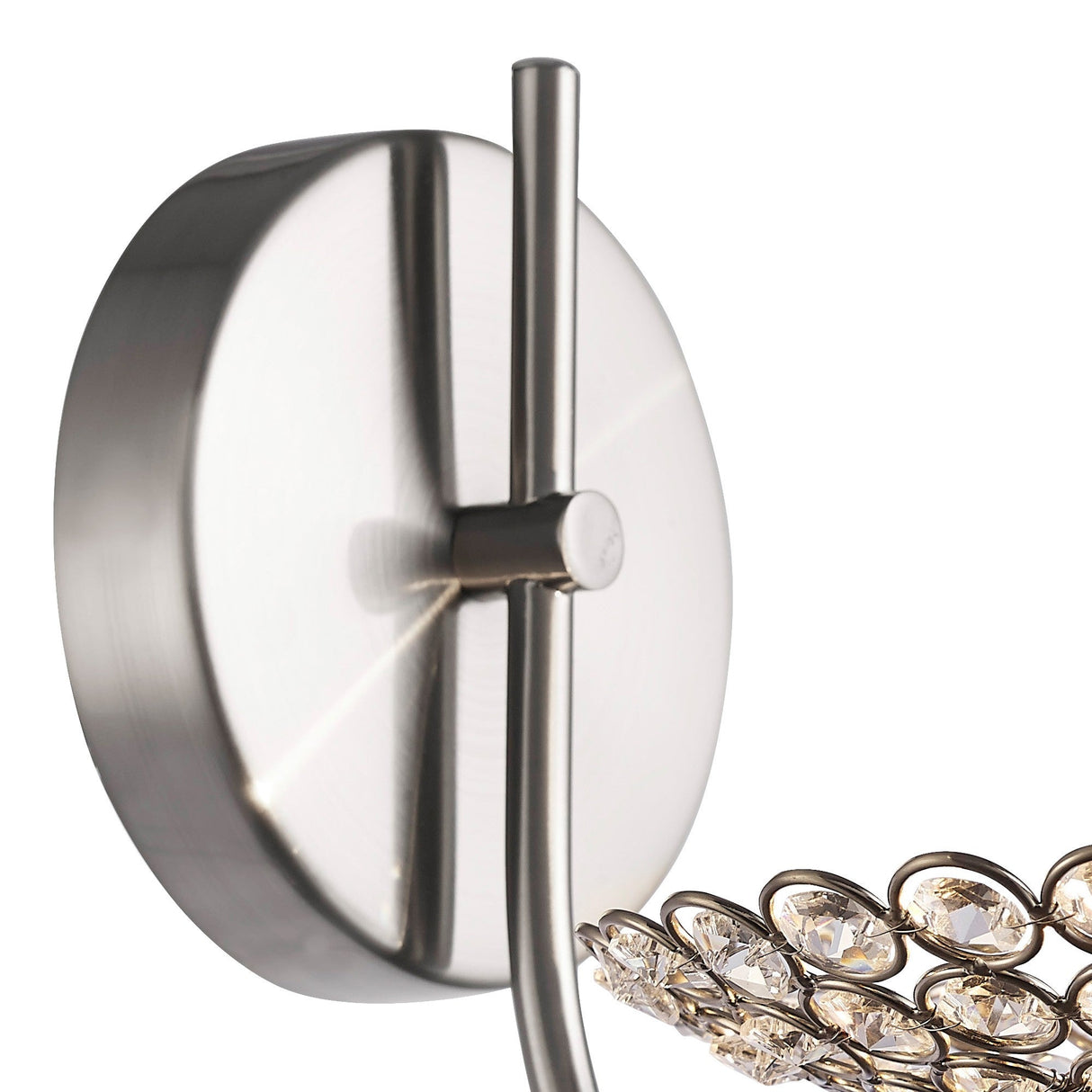 Ellen 1 Light Crystal Wall Light - Satin Nickel