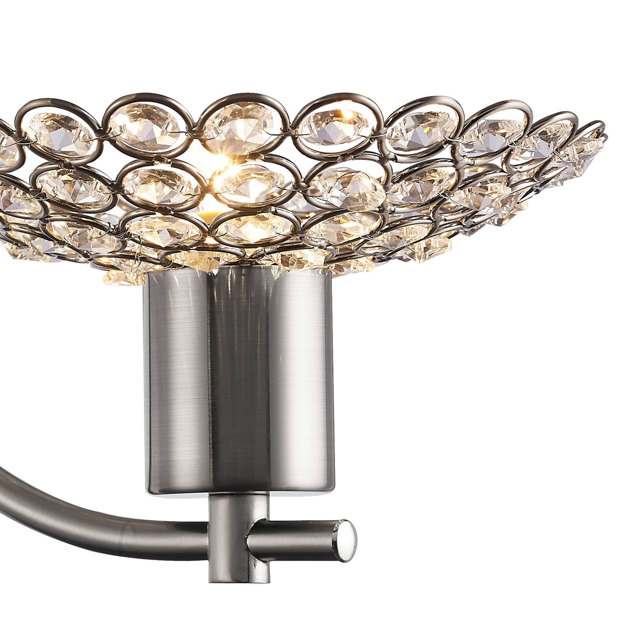 Ellen 1 Light Crystal Wall Light - Satin Nickel