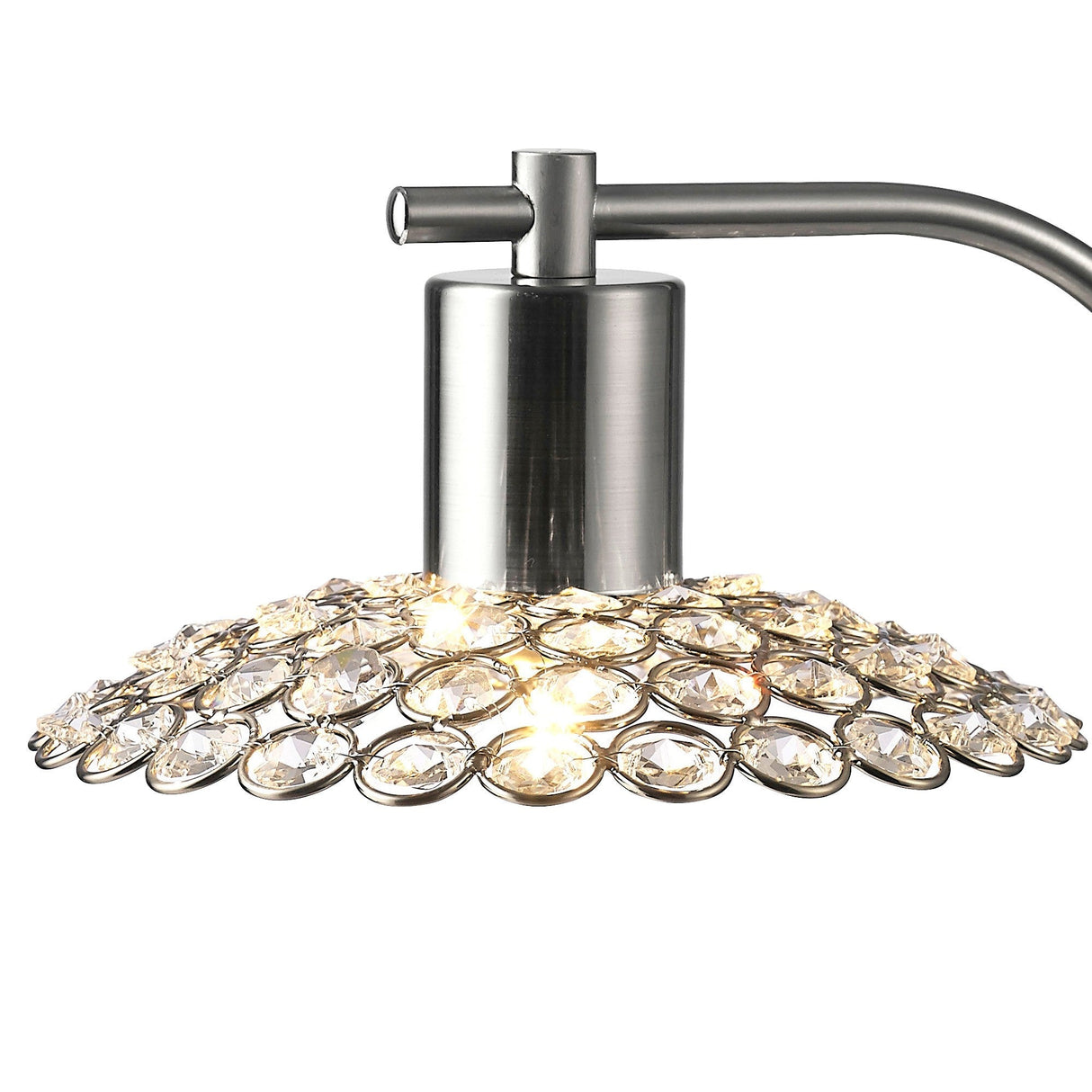 Ellen 1 Light Crystal Table Lamp - Satin Nickel