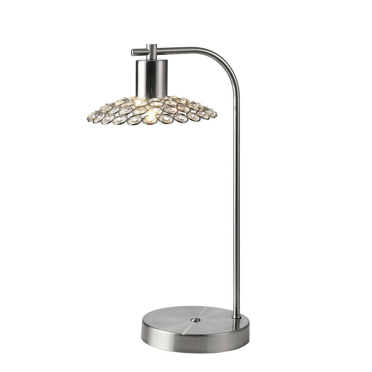 Ellen 1 Light Crystal Table Lamp - Satin Nickel