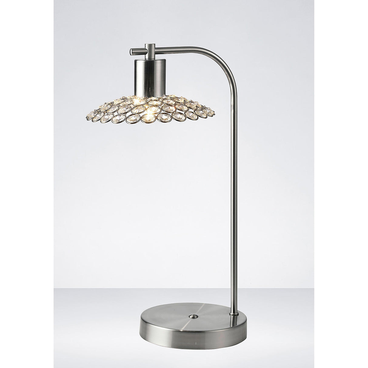 Ellen 1 Light Crystal Table Lamp - Satin Nickel