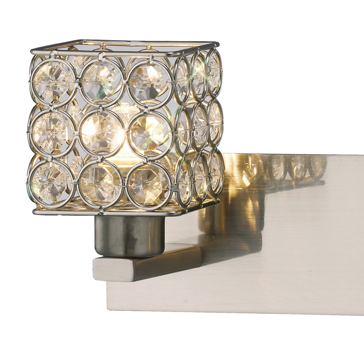 Elsa 2 Light Crystal Wall Light - Satin Nickel