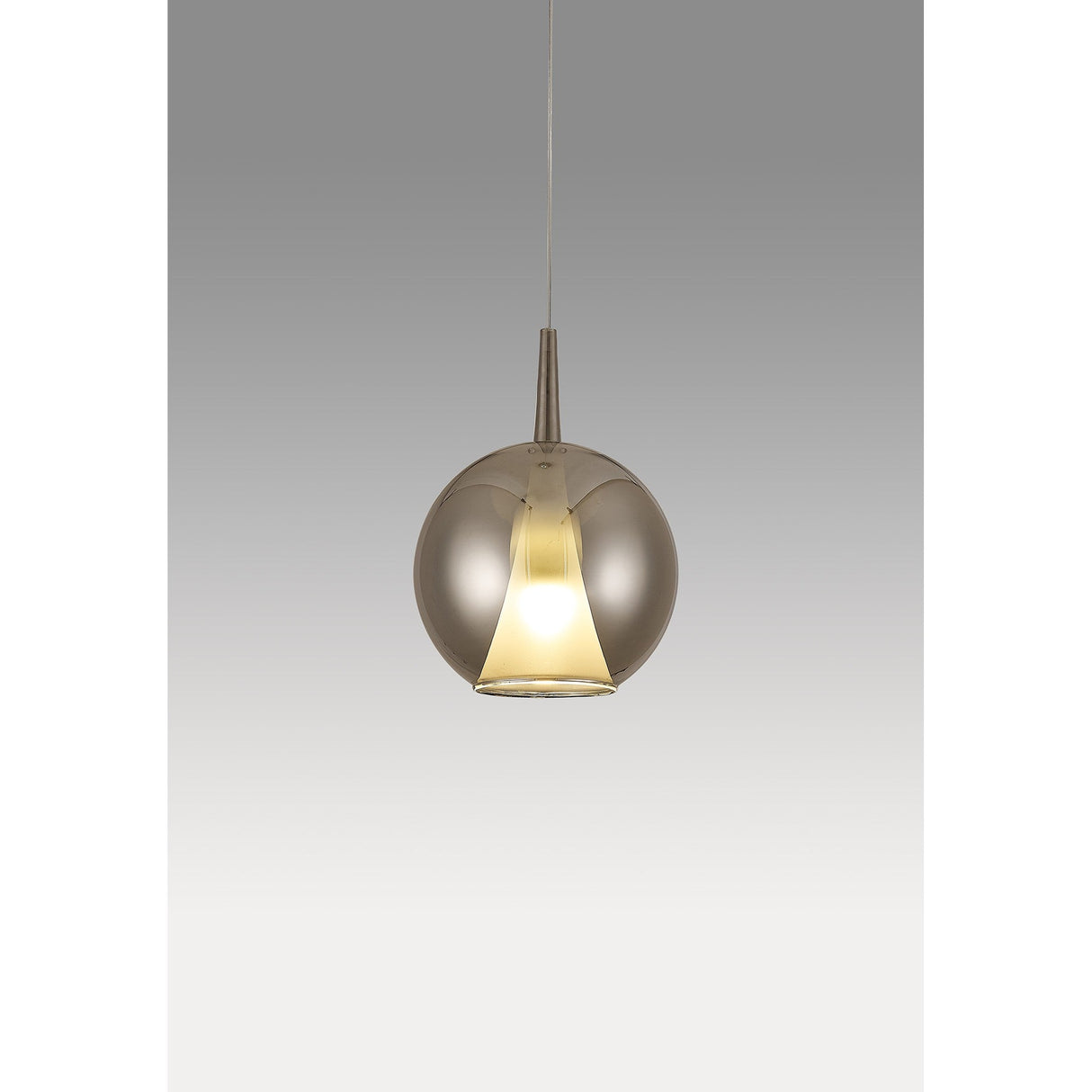 Elsa 25cm 1 Light Round Glass Pendant Light - Chrome & Frosted