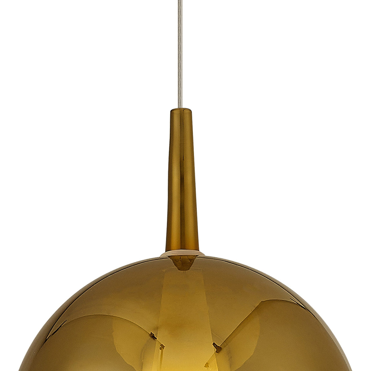 Elsa 25cm 1 Light Round Glass Pendant Light - Gold & Frosted