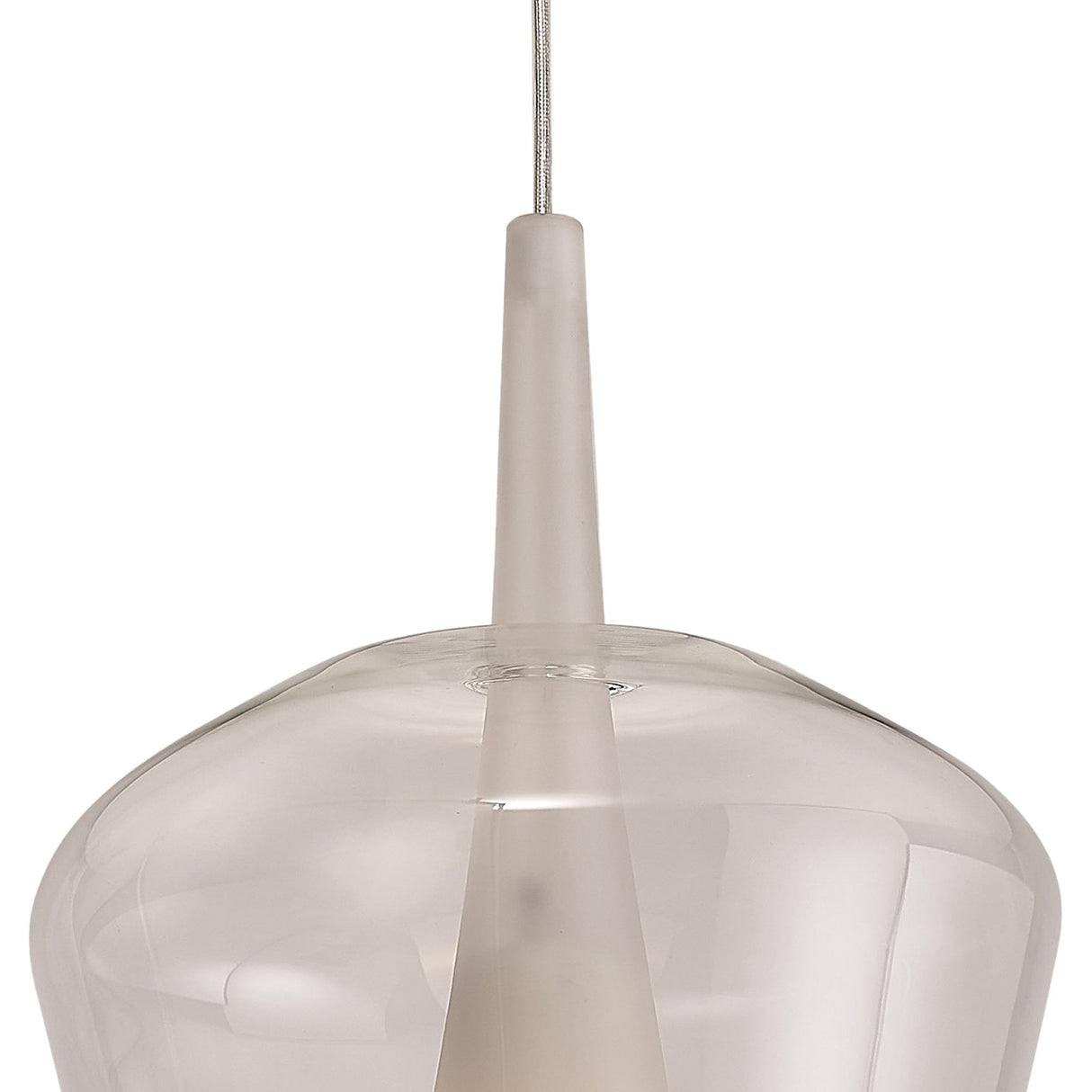 Elsa 22.5cm 1 Light Glass Bell Pendant Light - Clear & Frosted