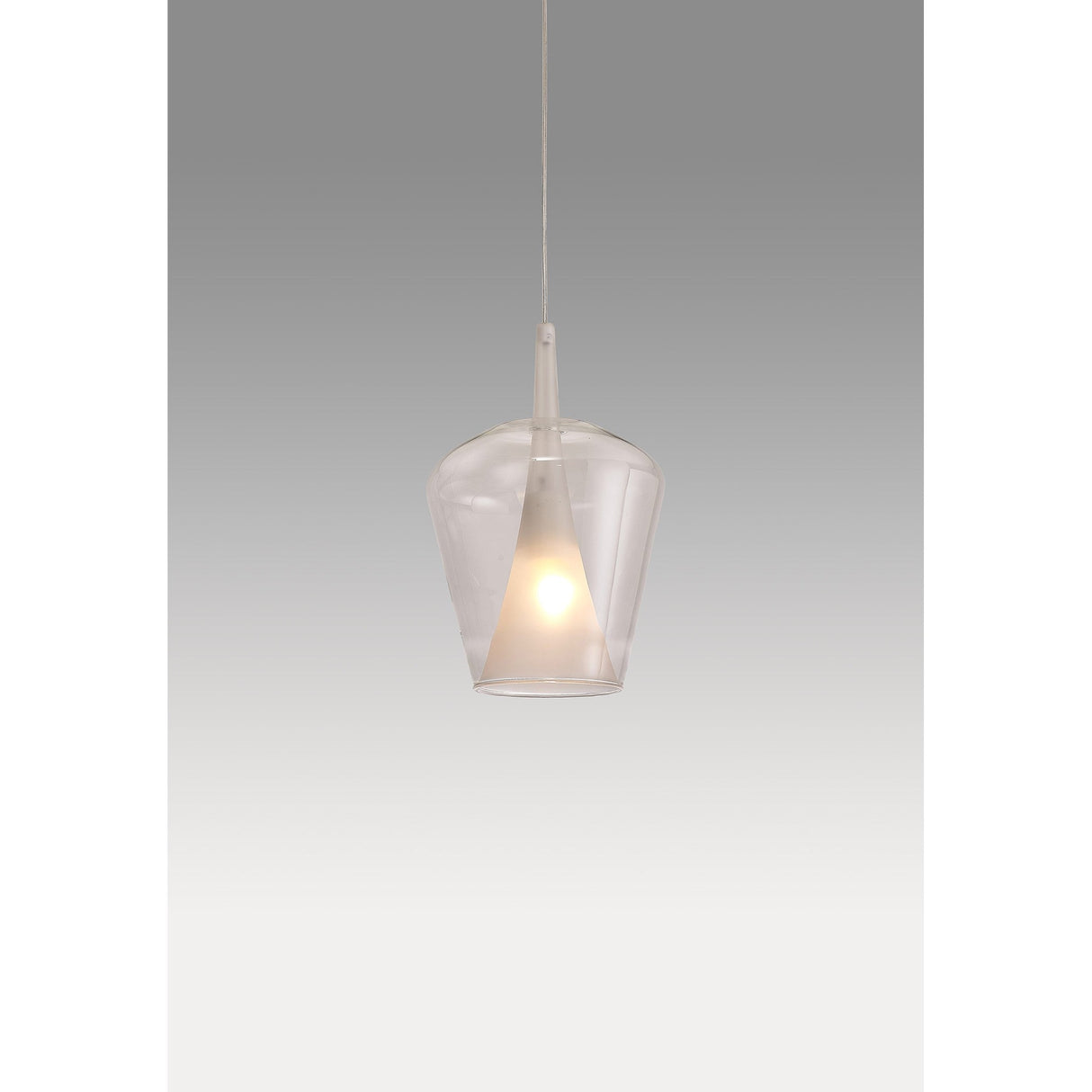 Elsa 22.5cm 1 Light Glass Bell Pendant Light - Clear & Frosted