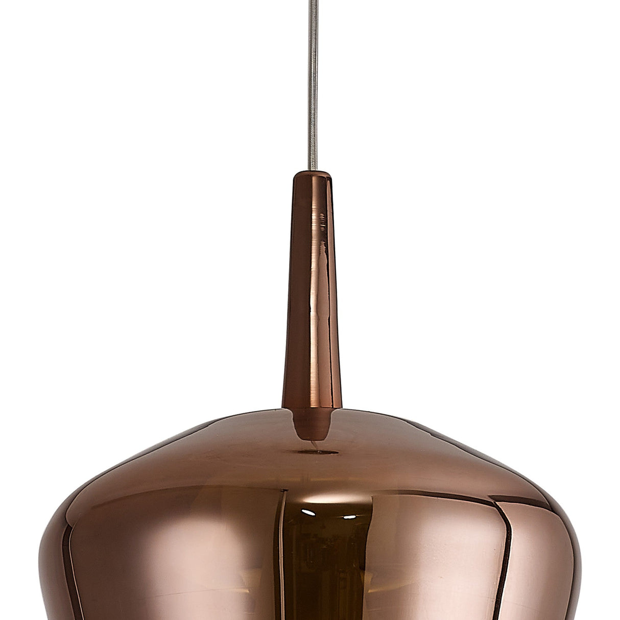 Elsa 22.5cm 1 Light Glass Bell Pendant Light - Copper & Frosted