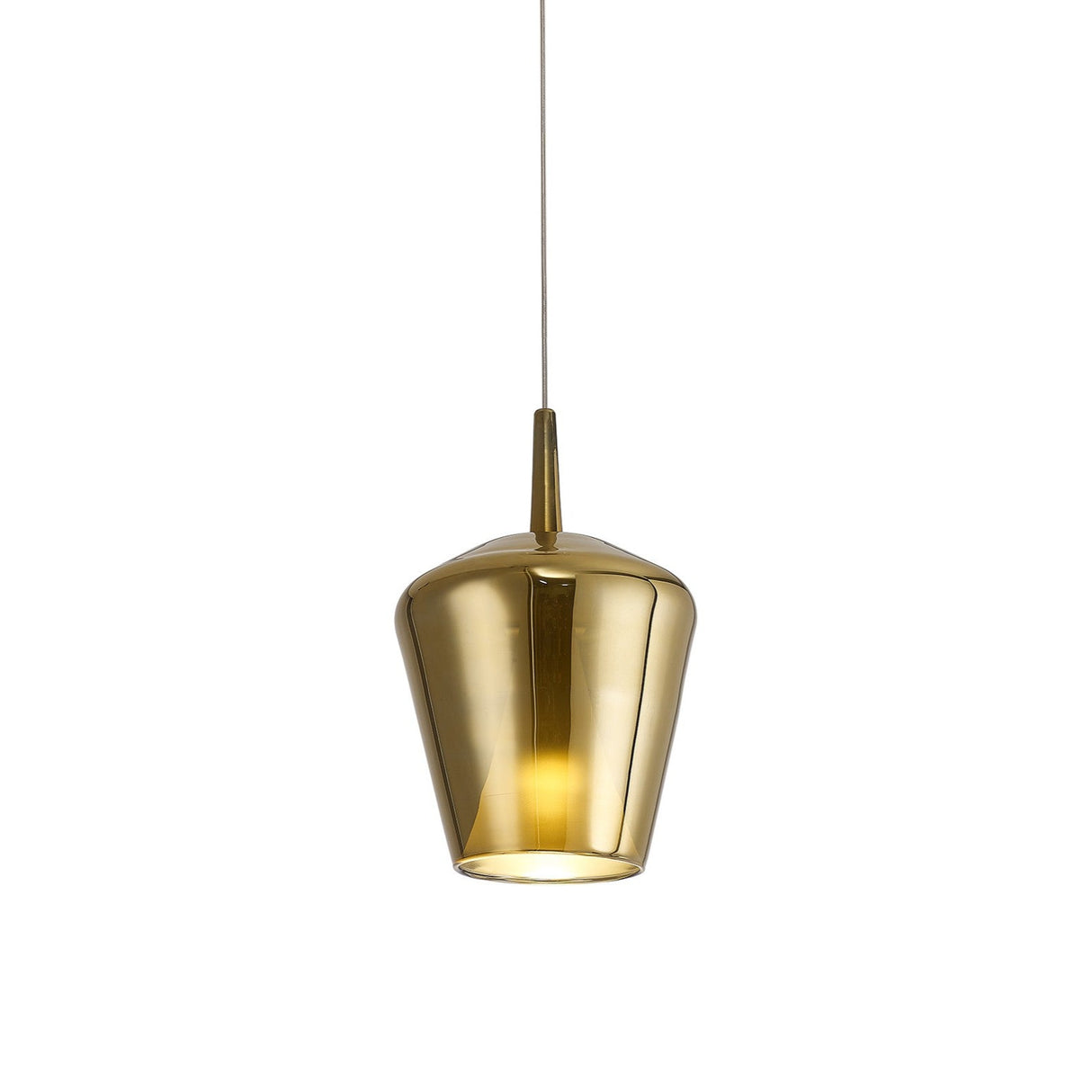 Elsa 22.5cm 1 Light Glass Bell Pendant Light - Gold & Frosted