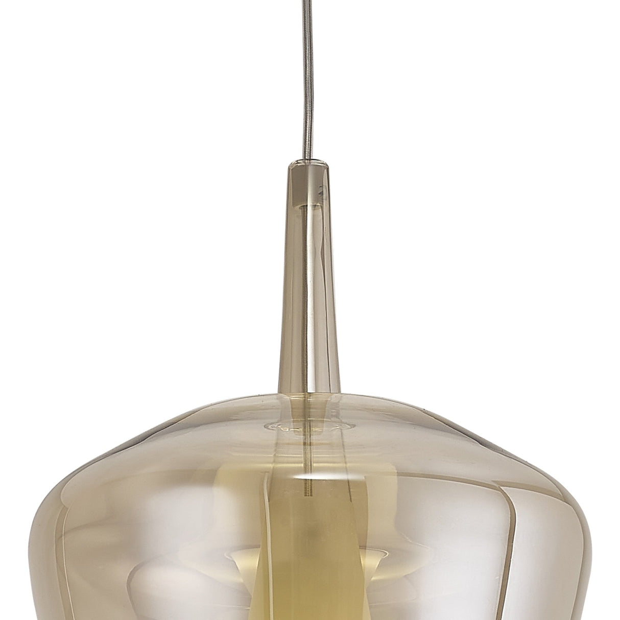 Elsa 22.5cm 1 Light Glass Bell Pendant Light - Bronze & Frosted