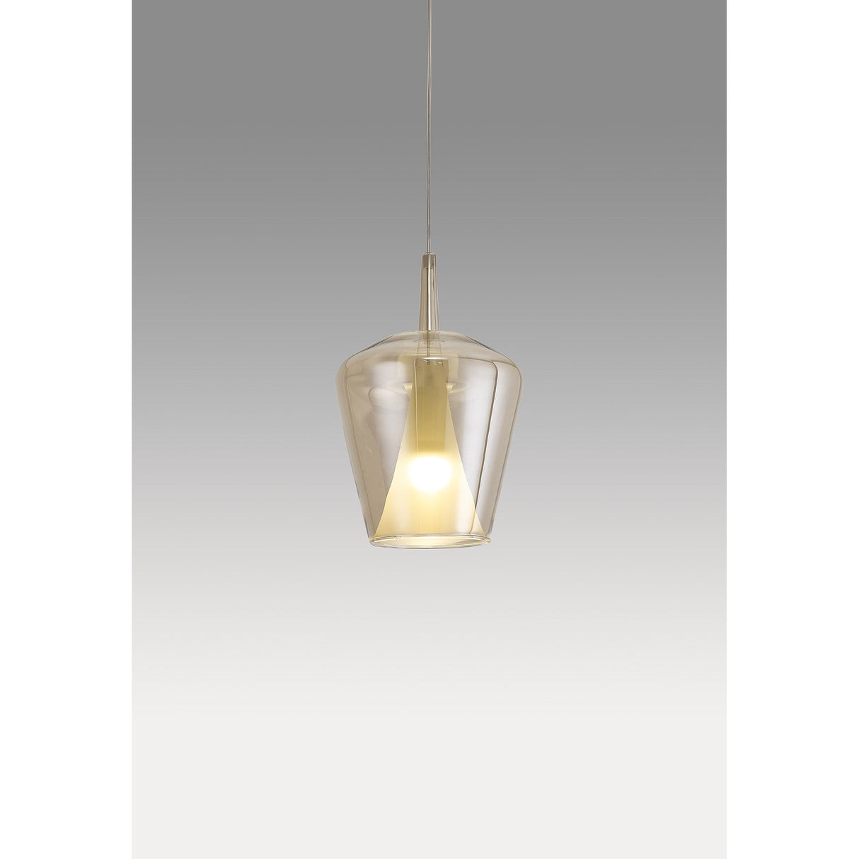 Elsa 22.5cm 1 Light Glass Bell Pendant Light - Bronze & Frosted