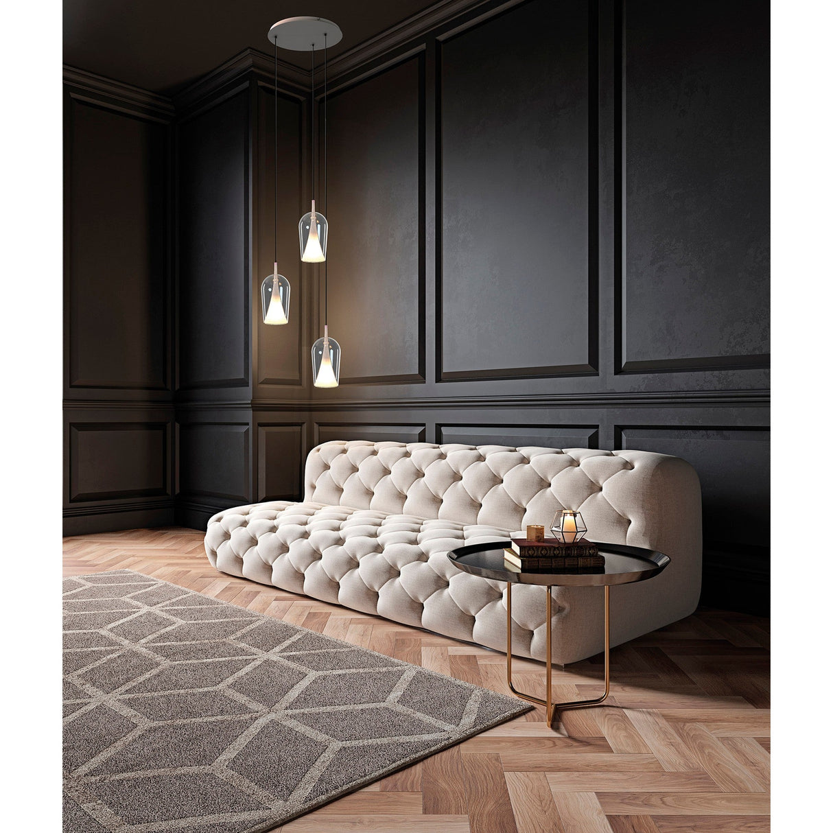 Elsa 17cm 1 Light Glass Pendant Light - Clear & Frosted