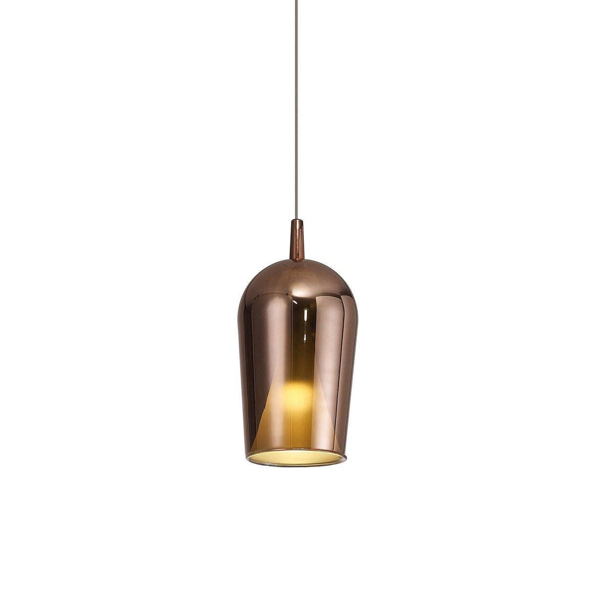 Elsa 17cm 1 Light Glass Pendant Light - Copper & Frosted