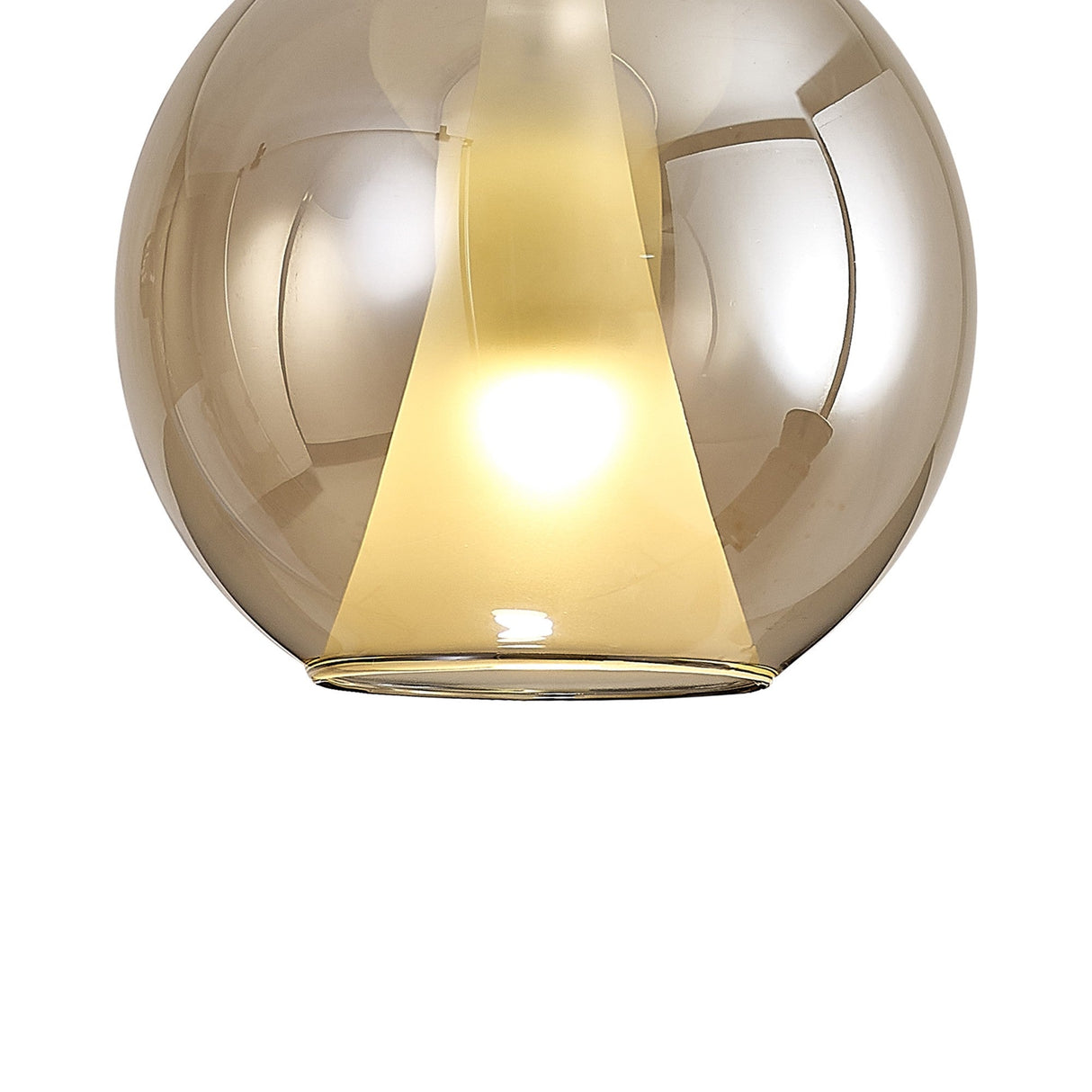 Elsa 25cm 1 Light Round Glass Pendant Light - Bronze & Frosted
