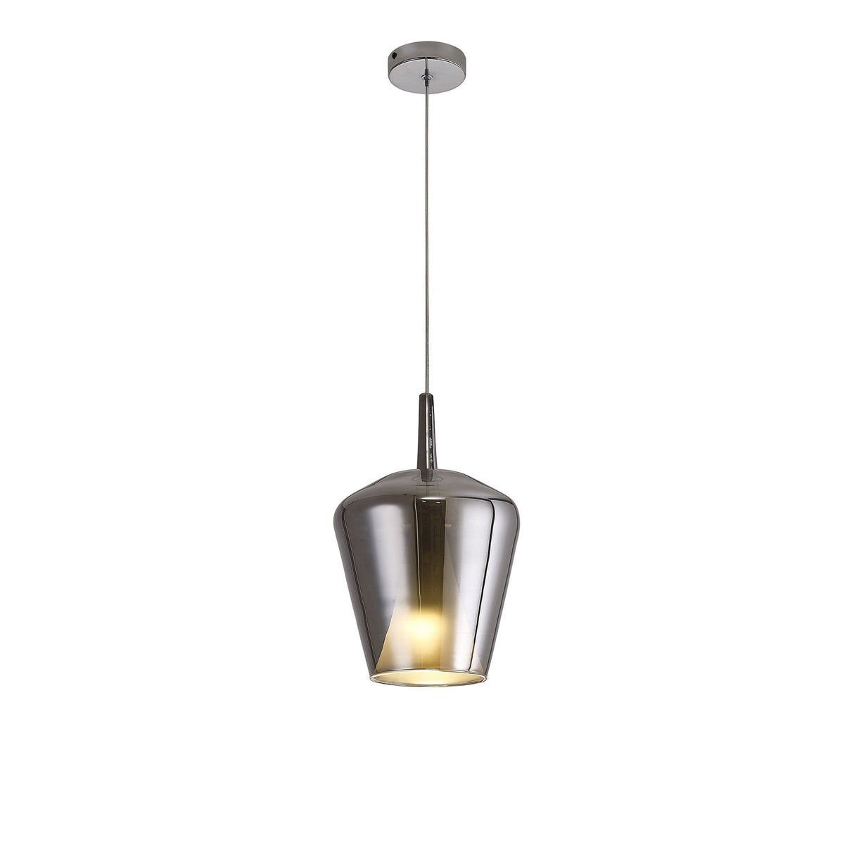 Elsa 22.5cm 1 Light Glass Bell Pendant Light - Chrome & Frosted