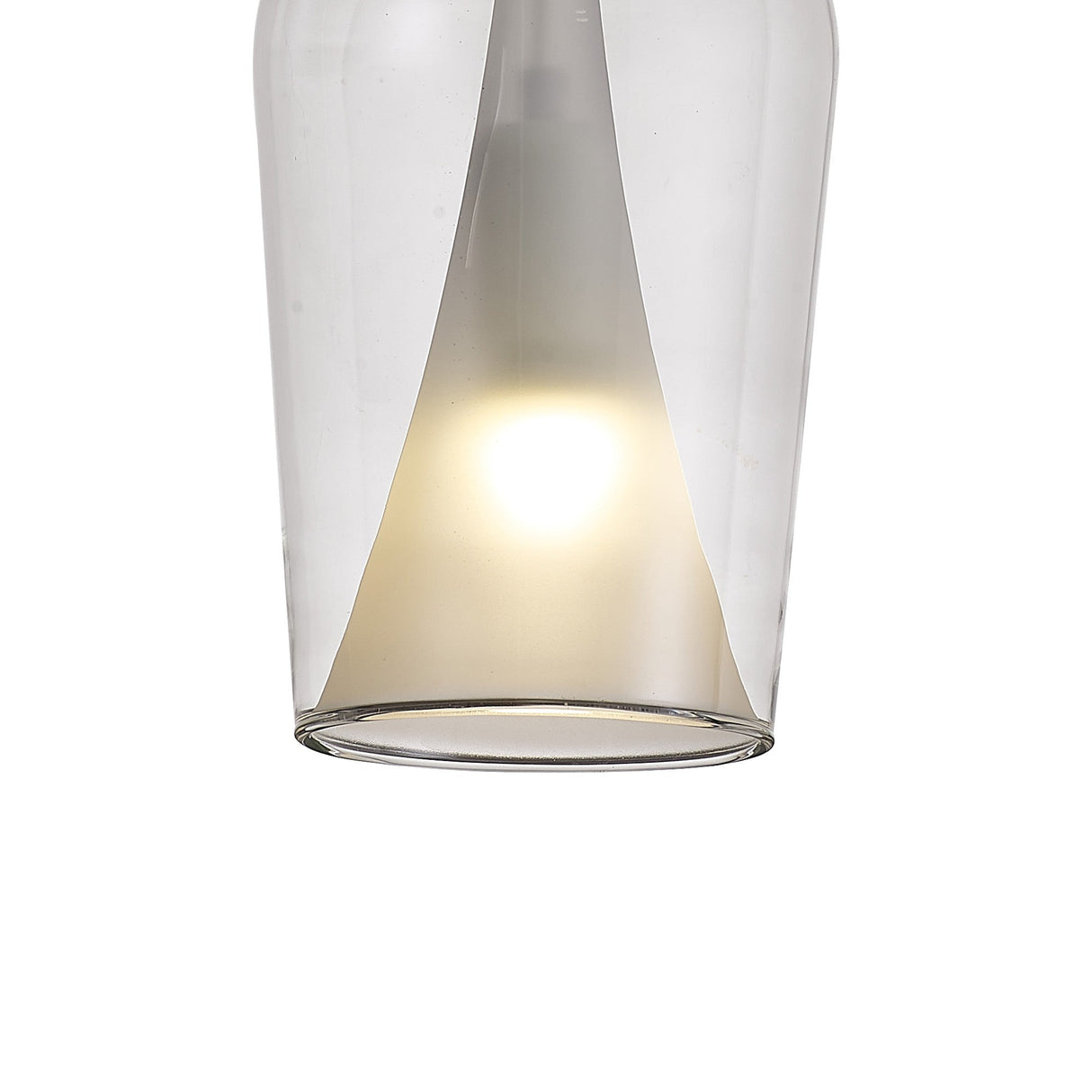Elsa 17cm 1 Light Glass Pendant Light - Clear & Frosted