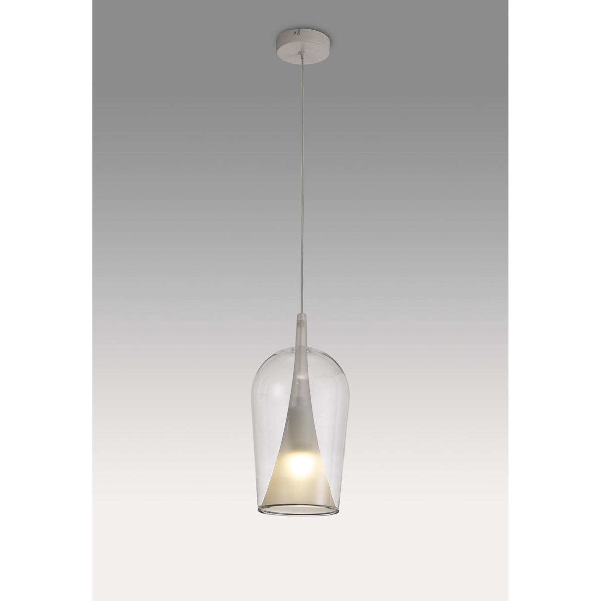 Elsa 17cm 1 Light Glass Pendant Light - Clear & Frosted
