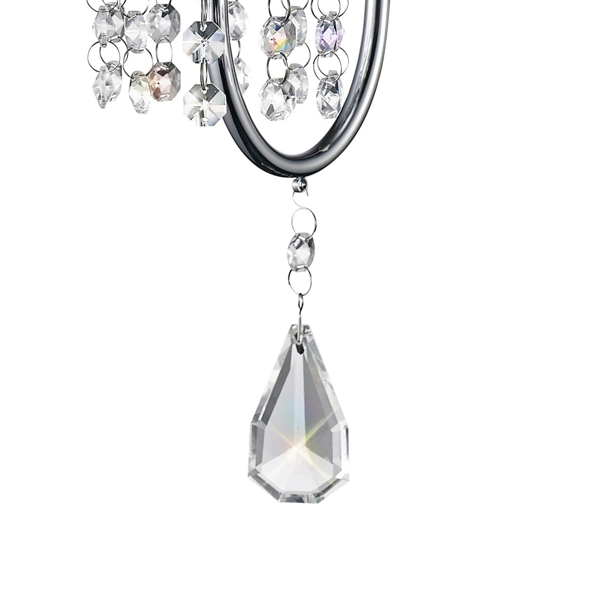 Emily 1 Light Crystal Wall Light With Switch - Chrome