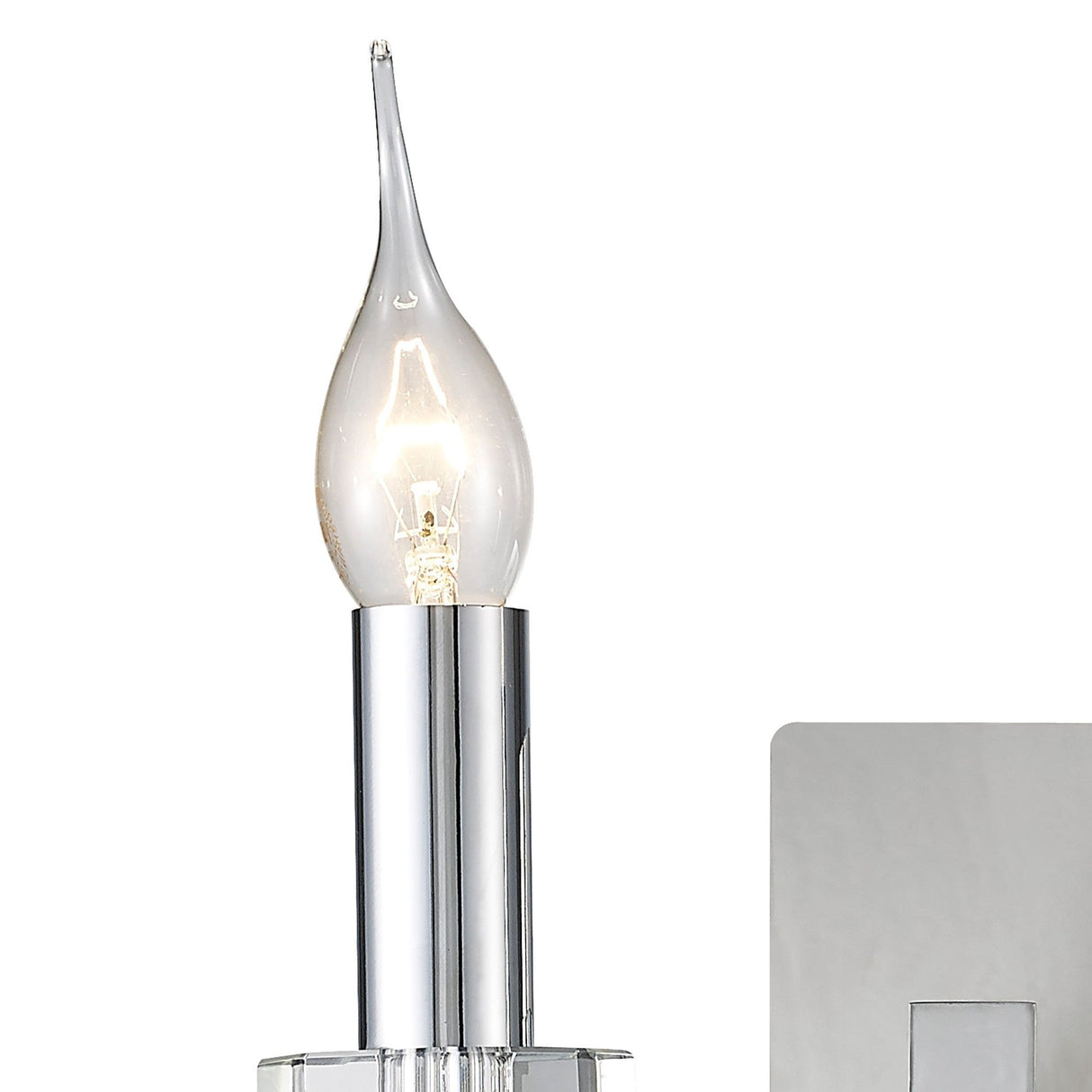 Emily 2 Light Crystal Wall Light With Switch - Chrome