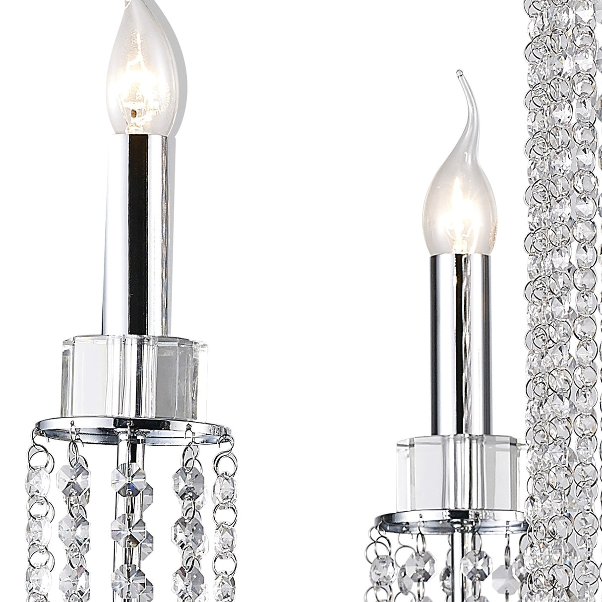 Emily 60cm 6 Light Crystal Chandelier - Polished Chrome