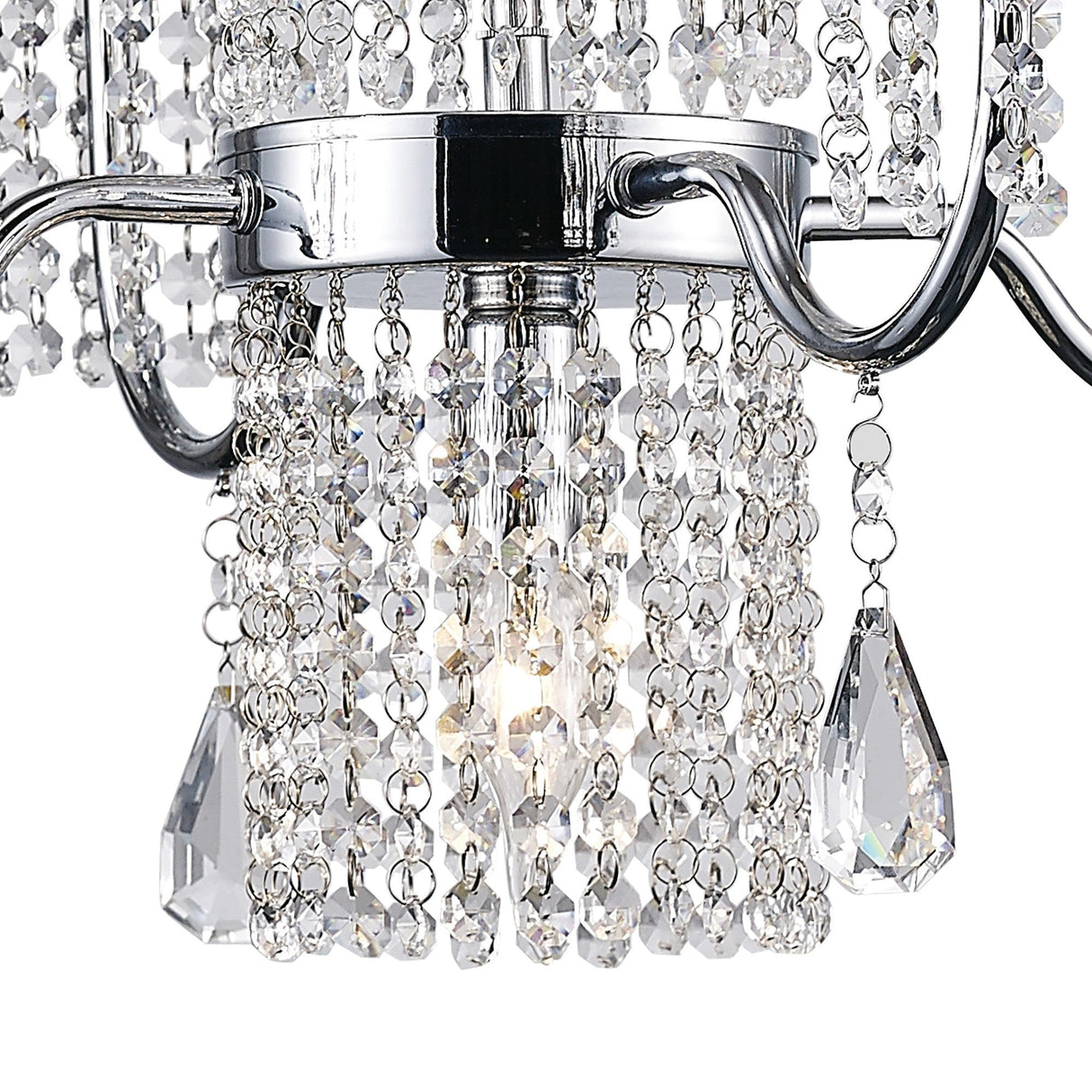 Emily 60cm 6 Light Crystal Chandelier - Polished Chrome