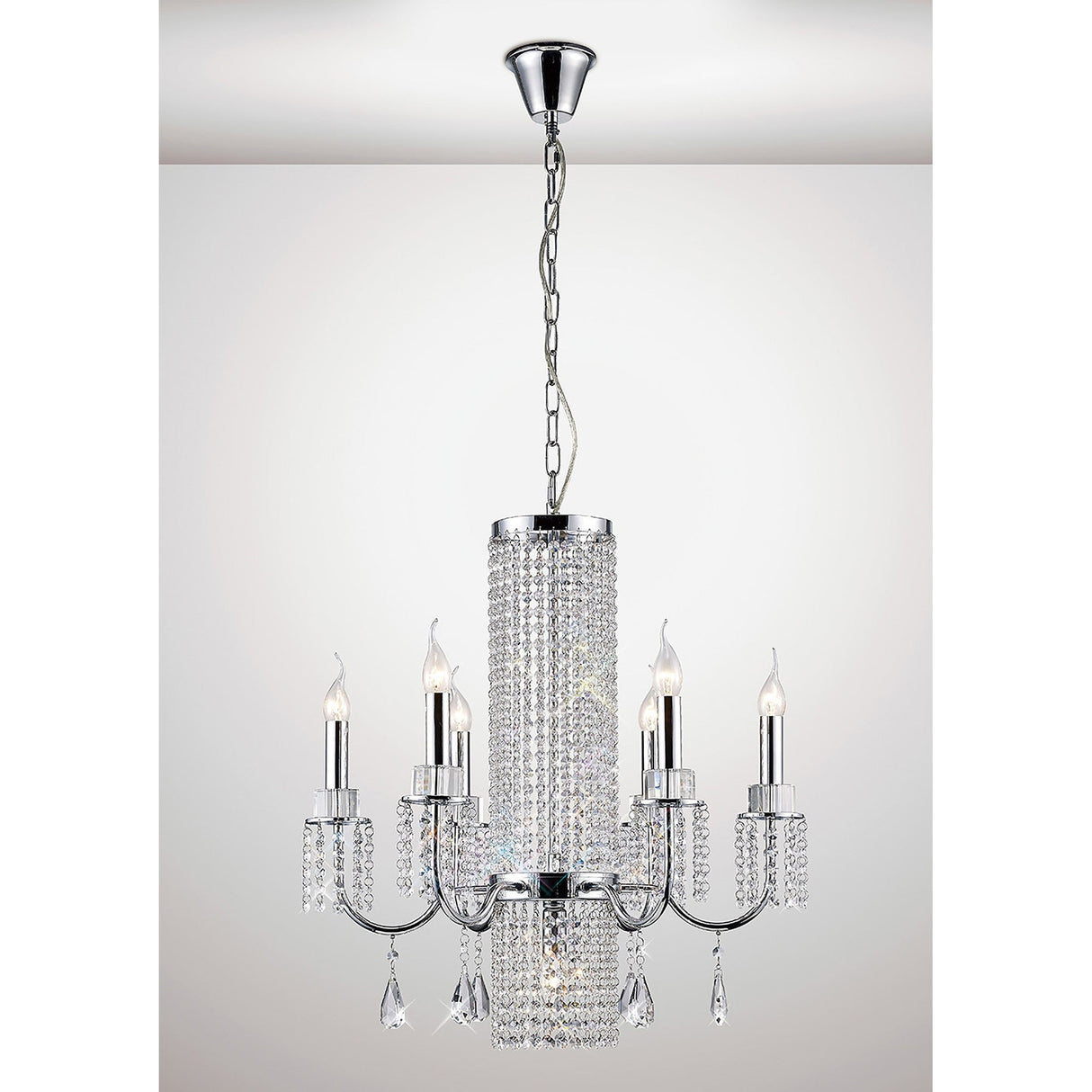 Emily 62cm 7 Light Crystal Chandelier - Polished Chrome