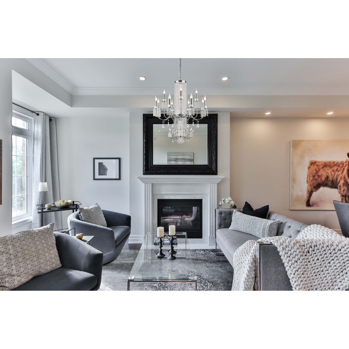 Emily 89cm 13 Light Crystal Chandelier - Polished Chrome