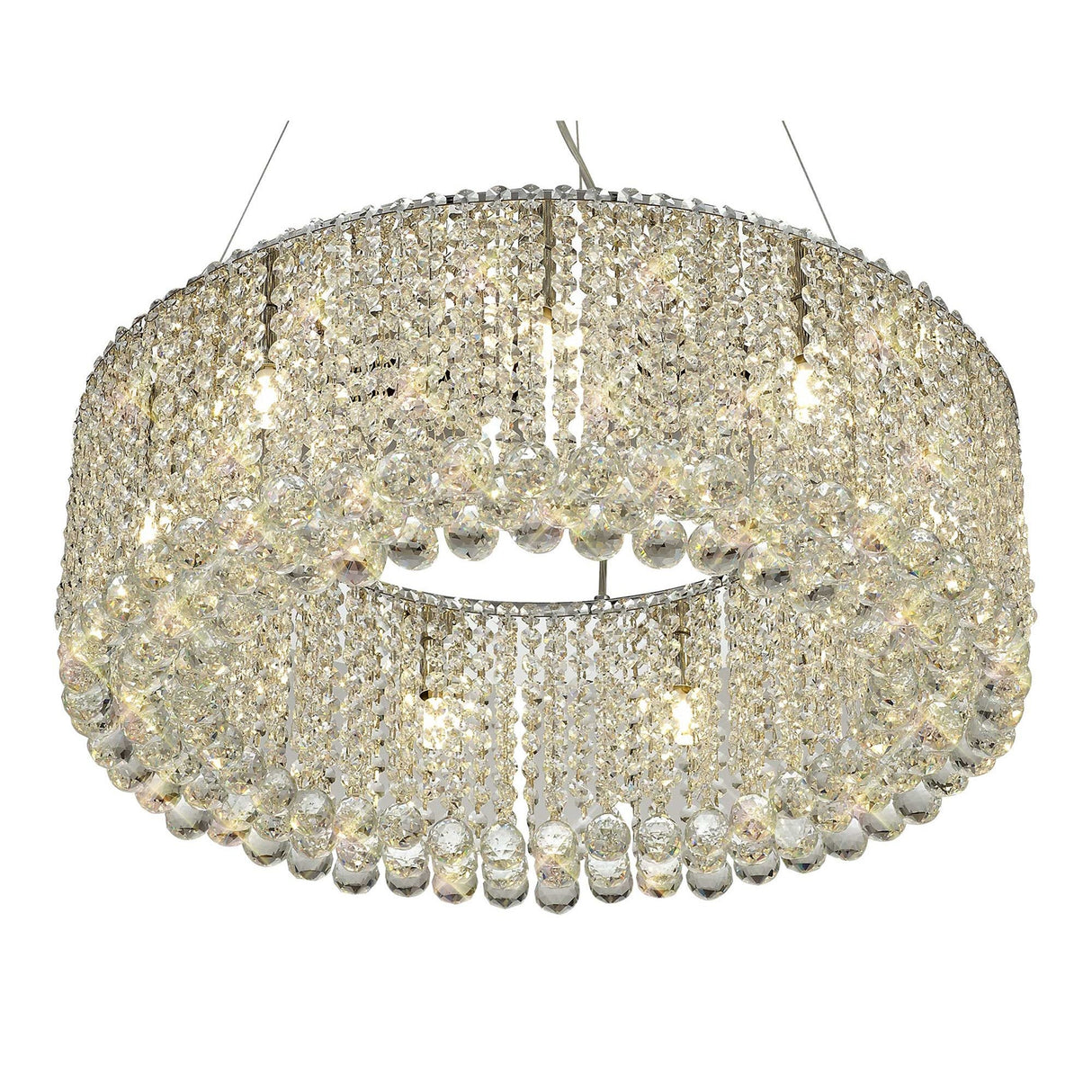 Empire 60cm Round 9 Light Crystal Chandelier - Polished Chrome