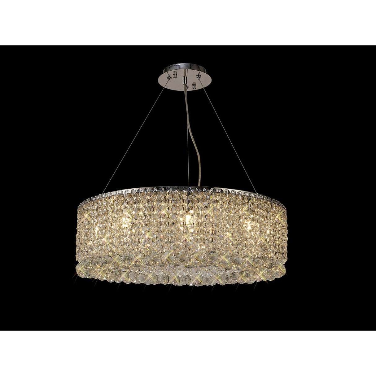 Empire 60cm Round 9 Light Crystal Chandelier - Polished Chrome