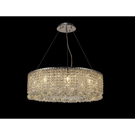 Empire 60cm Round 9 Light Crystal Chandelier - Polished Chrome