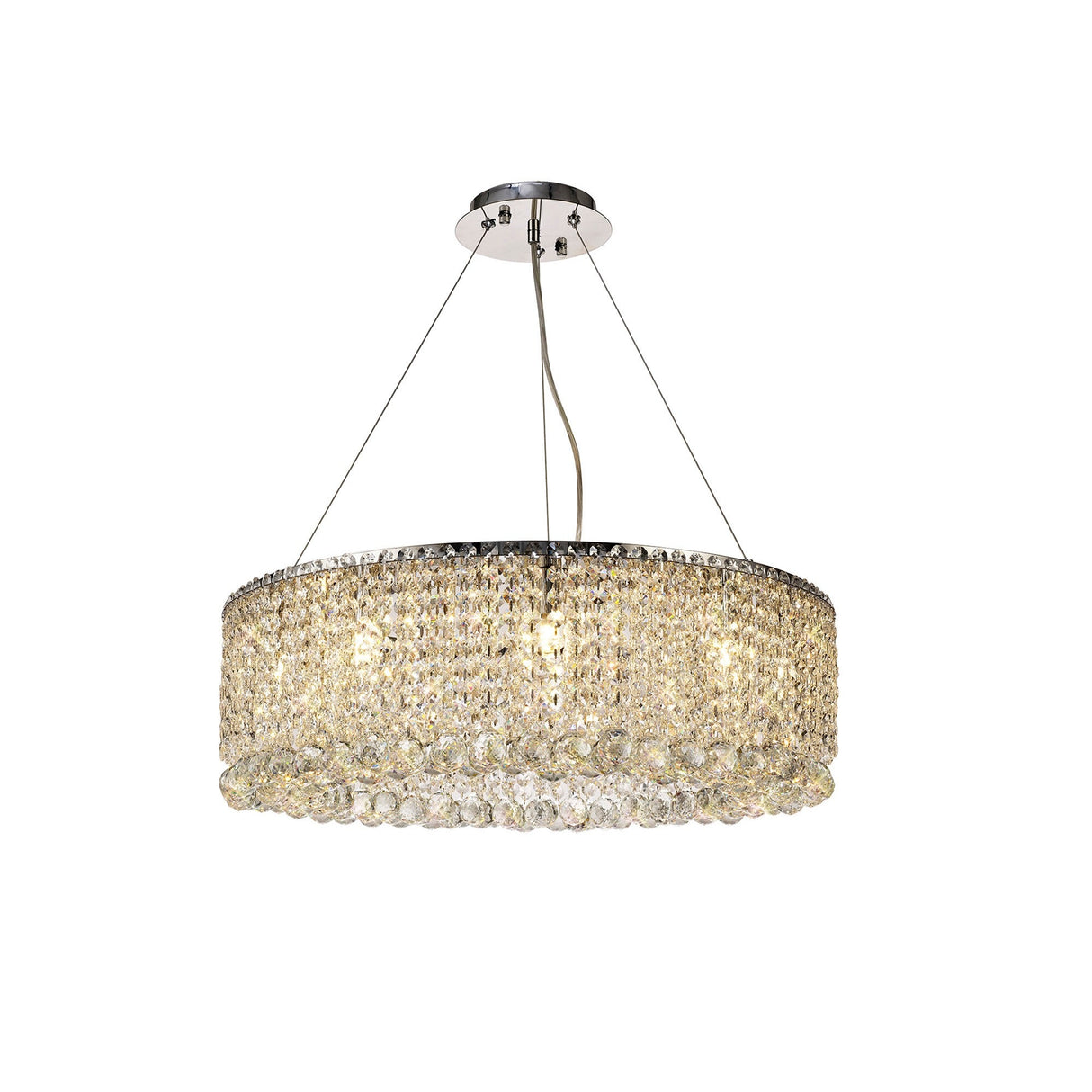 Empire 60cm Round 9 Light Crystal Chandelier - Polished Chrome