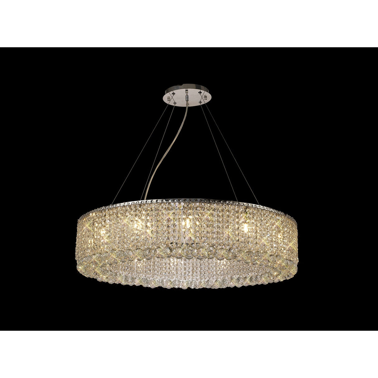 Empire 85cm Round 12 Light Crystal Chandelier - Polished Chrome