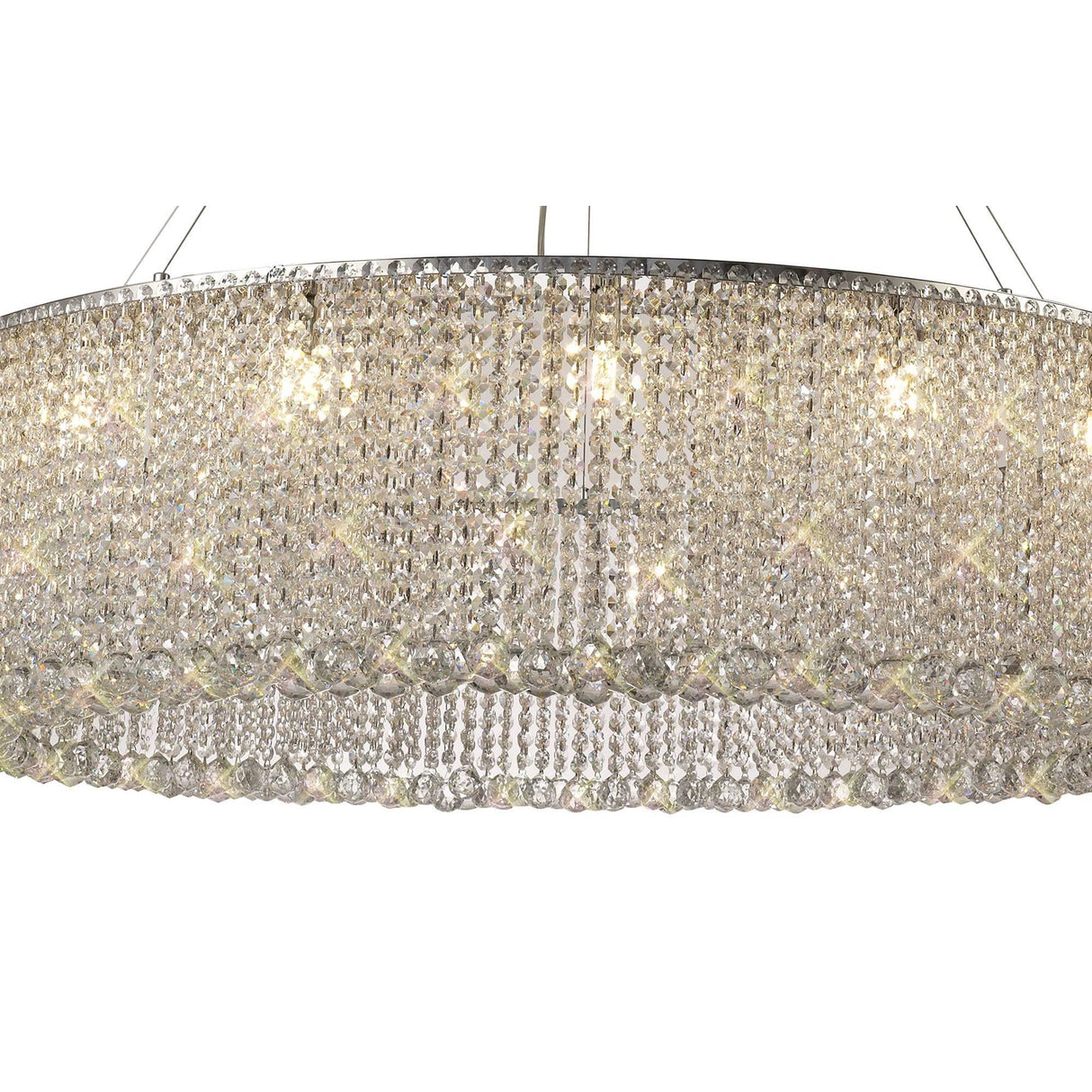 Empire 110cm Round 15 Light Crystal Chandelier - Polished Chrome