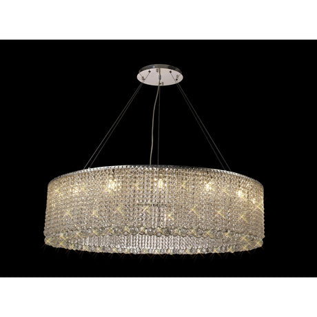 Empire 110cm Round 15 Light Crystal Chandelier - Polished Chrome